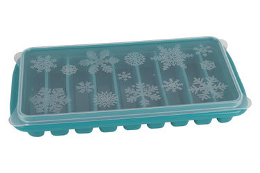 Cofan – Cubitera Rectangular con Tapa | Turquesa | Antiderrame y Apilable | Apta para Lavavajillas | 12,5 x 26 x 4 cm